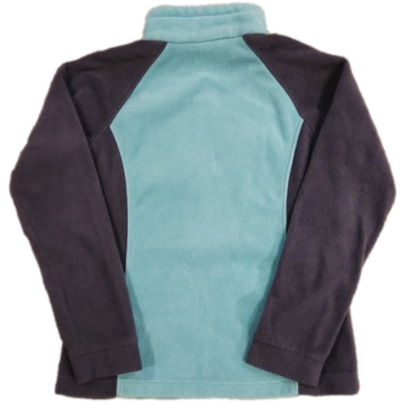 𝅺3/$20 Columbia Teal & Gray Lightweight Fleece Jacket - Picture 2 of 8